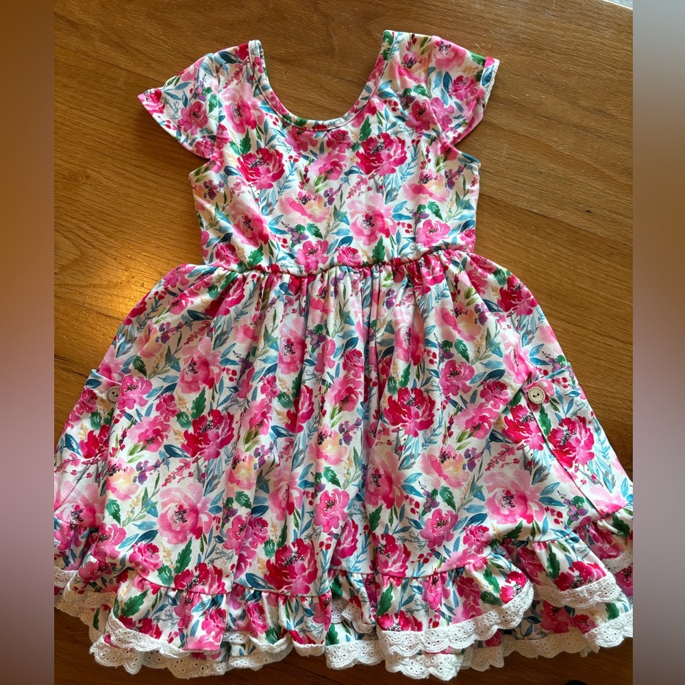 Cheeky Plum Pink Floral Kids Dress